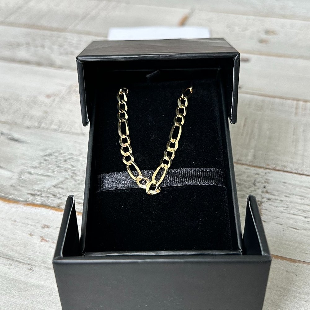 18k Gold Vermeil House of Auric 4.8 MM Figaro Bracelet NEW 7"